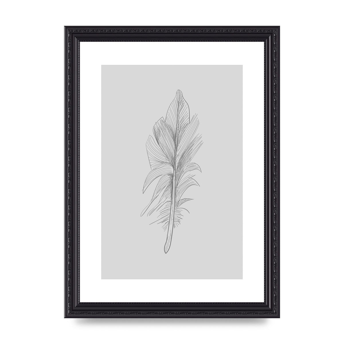 Feather Grey 3 Art For The Home - A4 framed