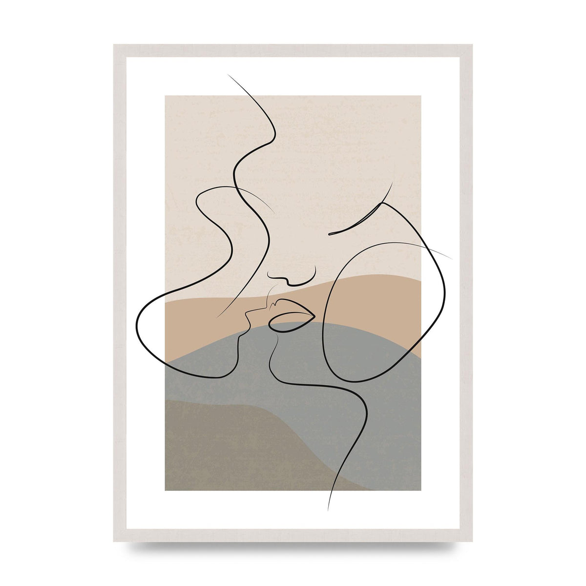 The Nearly Kiss Abstract Wall Art - A2 framed