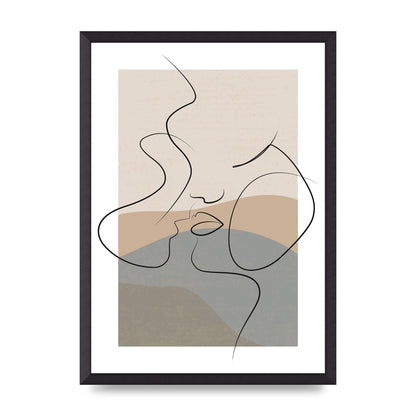 The Nearly Kiss Abstract Wall Art - A2 framed
