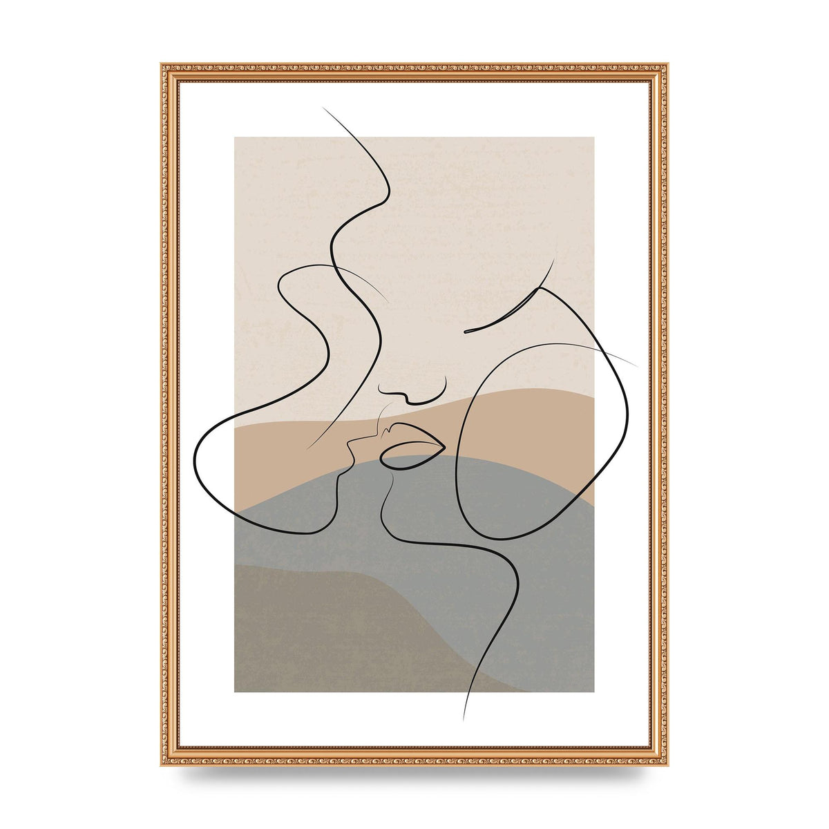 The Nearly Kiss Abstract Wall Art - A2 framed