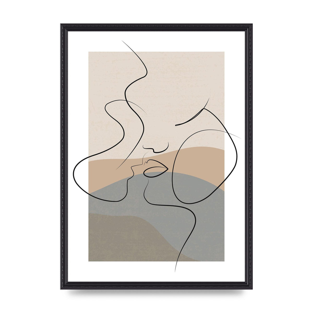 The Nearly Kiss Abstract Wall Art - A2 framed