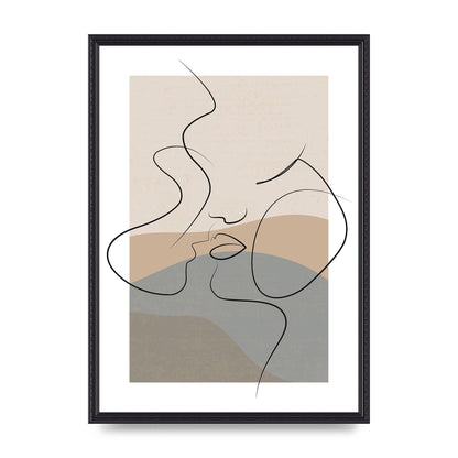 The Nearly Kiss Abstract Wall Art - A2 framed