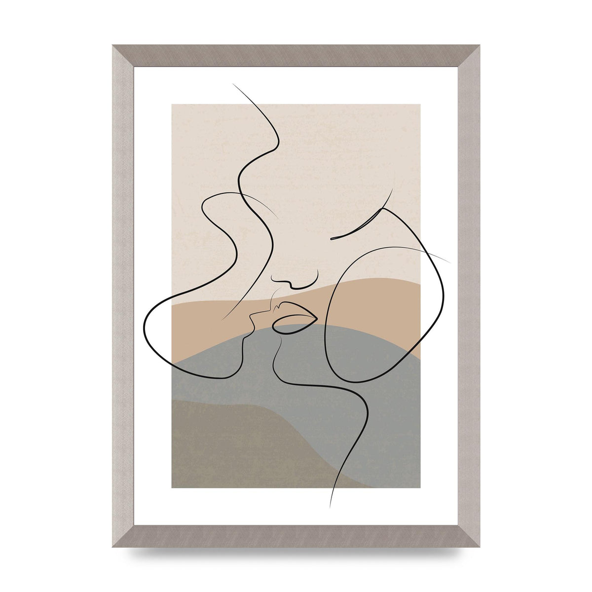 The Nearly Kiss Abstract Wall Art - A3 framed