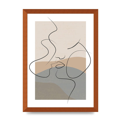 The Nearly Kiss Abstract Wall Art - A3 framed