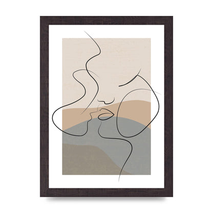 The Nearly Kiss Abstract Wall Art - A4 framed