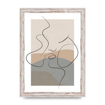 The Nearly Kiss Abstract Wall Art - A4 framed