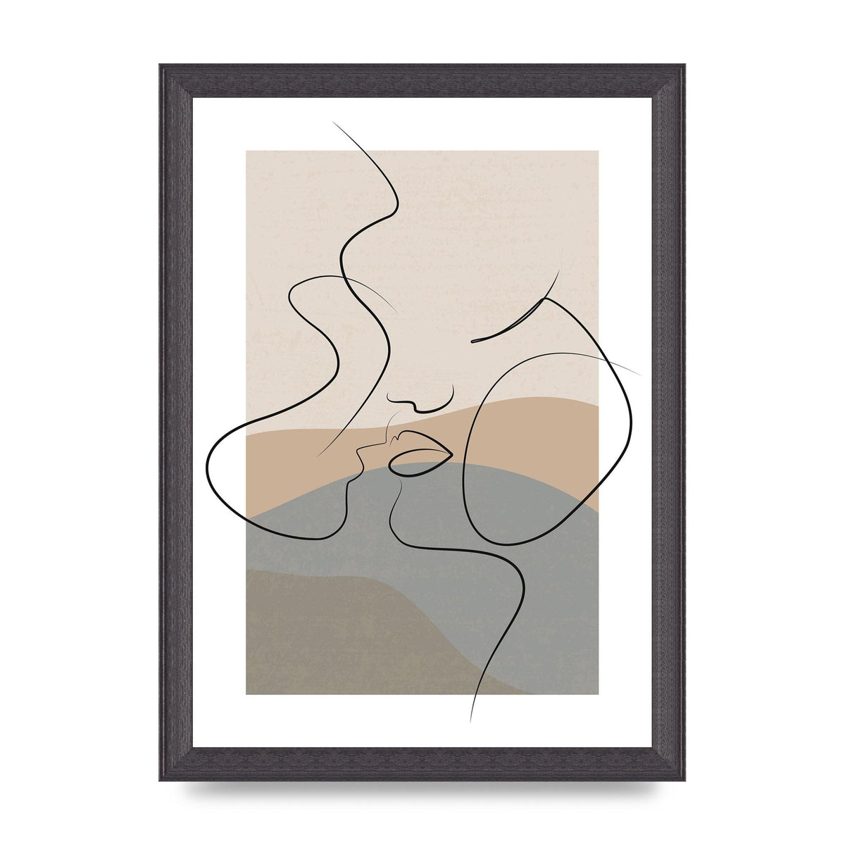 The Nearly Kiss Abstract Wall Art - A4 framed