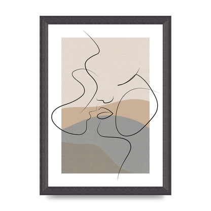 The Nearly Kiss Abstract Wall Art - A4 framed