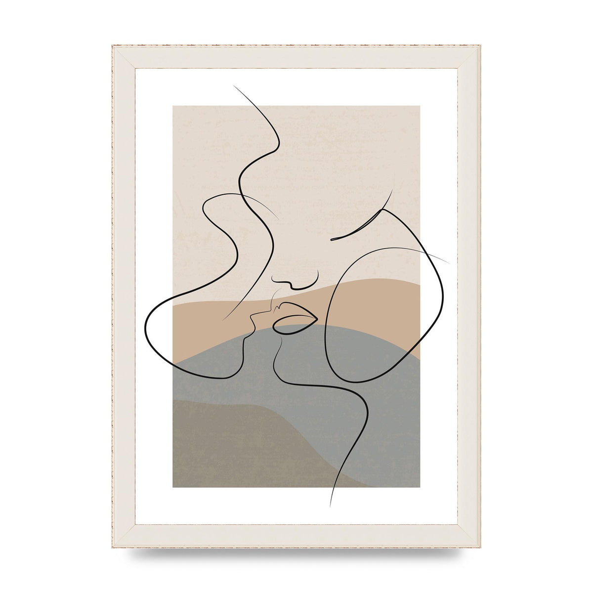 The Nearly Kiss Abstract Wall Art - A4 framed