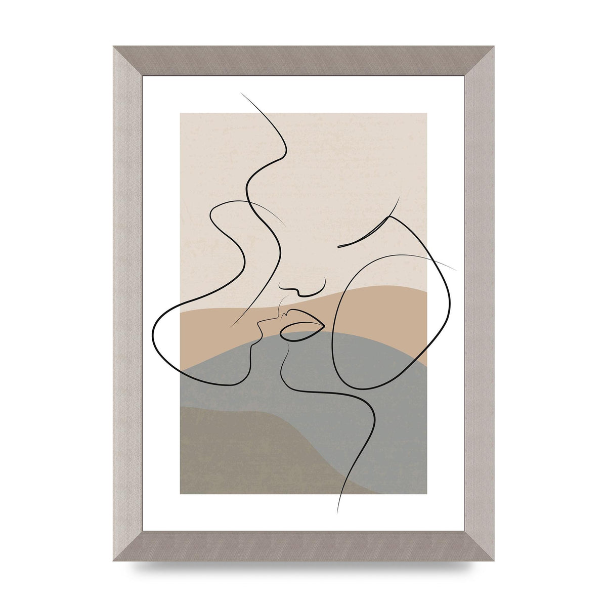 The Nearly Kiss Abstract Wall Art - A4 framed