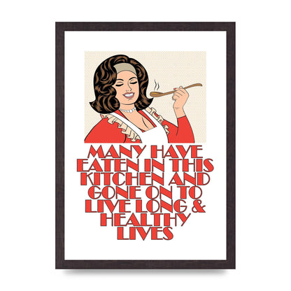 Many Have Eaten In This Kitchen" Printed Poster - A3 framed
