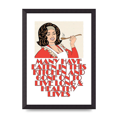 Many Have Eaten In This Kitchen" Printed Poster - A3 framed