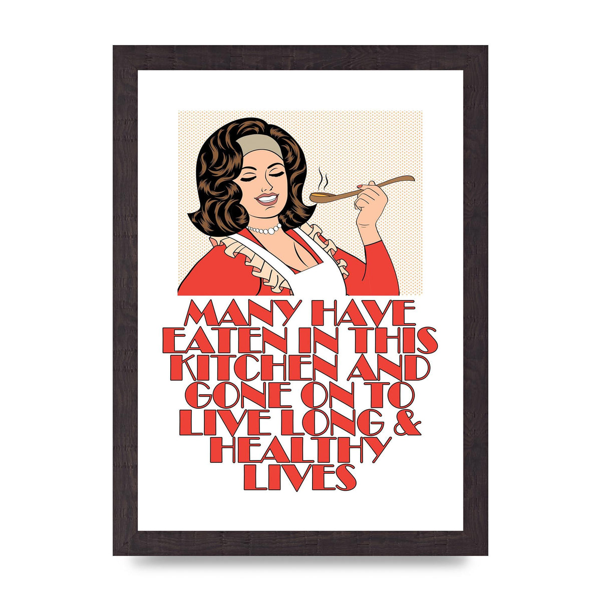 Many Have Eaten In This Kitchen" Printed Poster - A4 framed