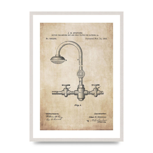 Mixer Tap Patent Art For The Home - A2 framed