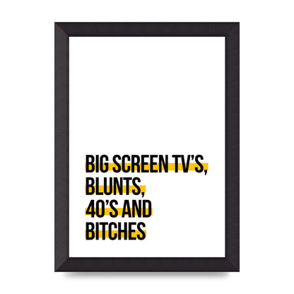 Big Screen Tvs" Wall Art - A4 framed