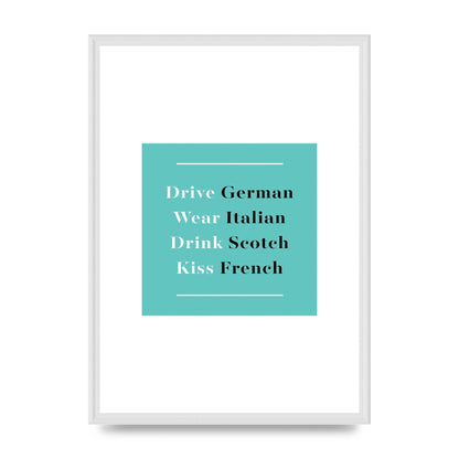 Drive German" Wall Art - A2 framed