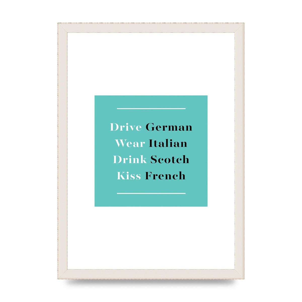 Drive German" Wall Art - A3 framed