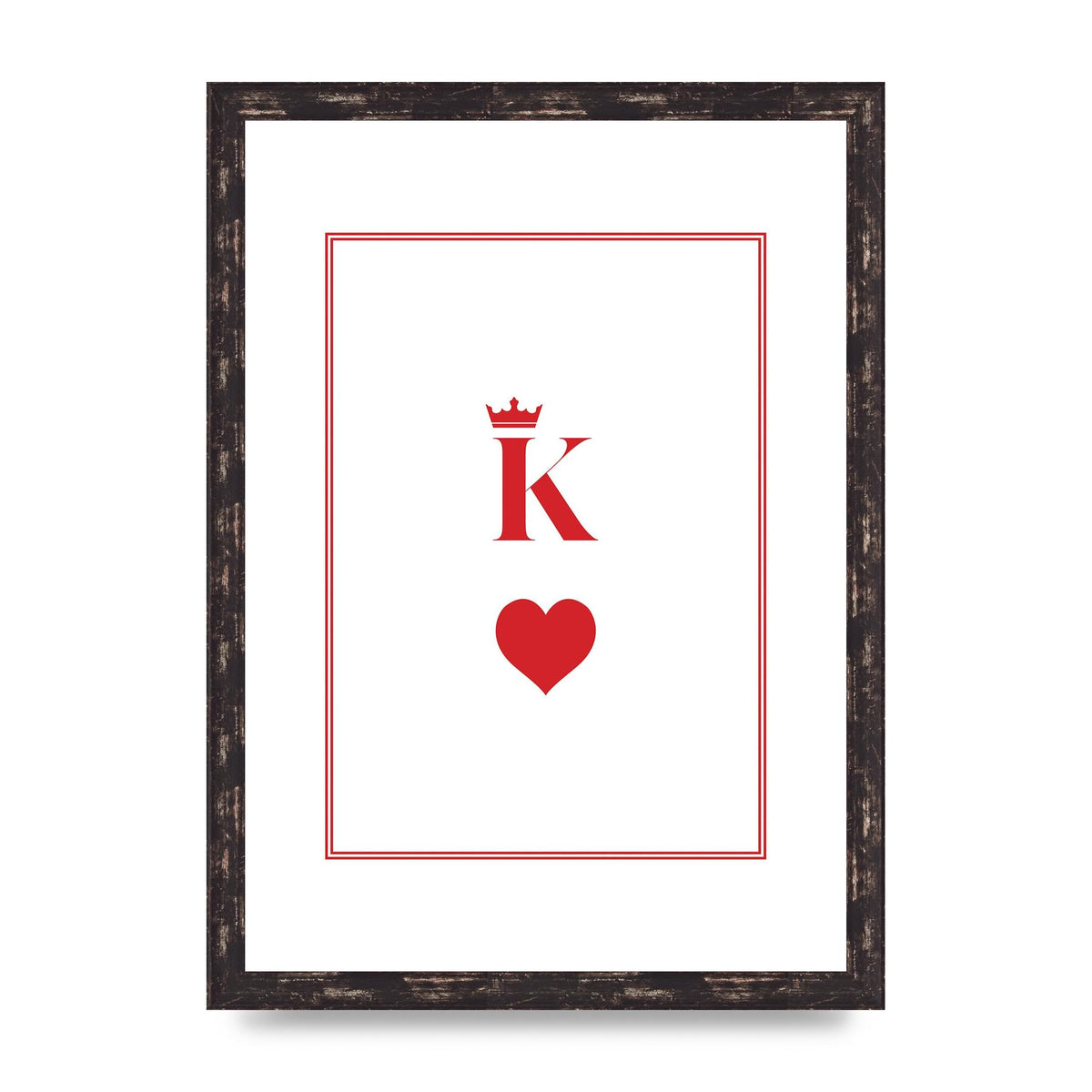King Of Hearts Art For The Home - A3 framed