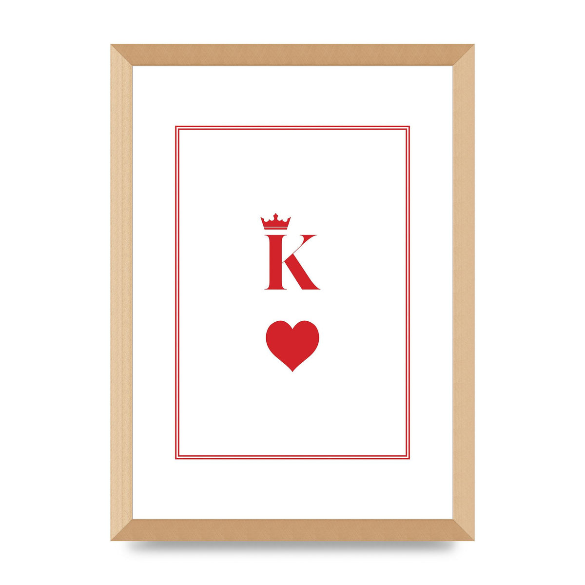 King Of Hearts Art For The Home - A3 framed