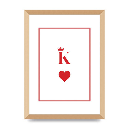 King Of Hearts Art For The Home - A3 framed