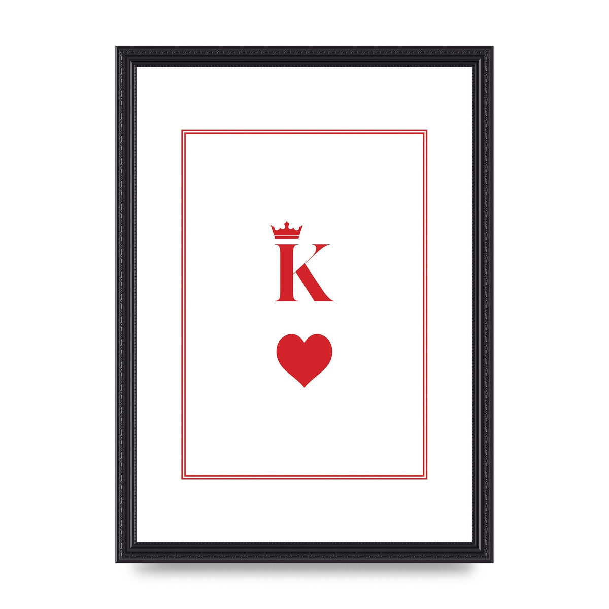King Of Hearts Art For The Home - A3 framed