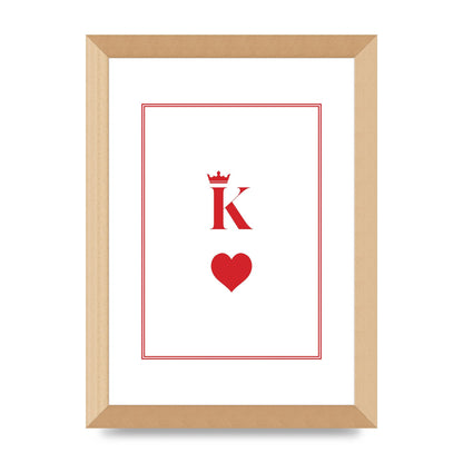 King Of Hearts Art For The Home - A4 framed