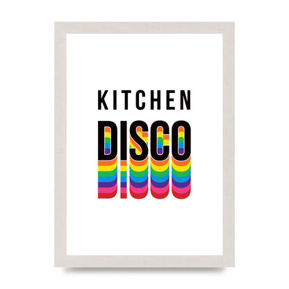Kitchen Disco Wall Art - A4 framed