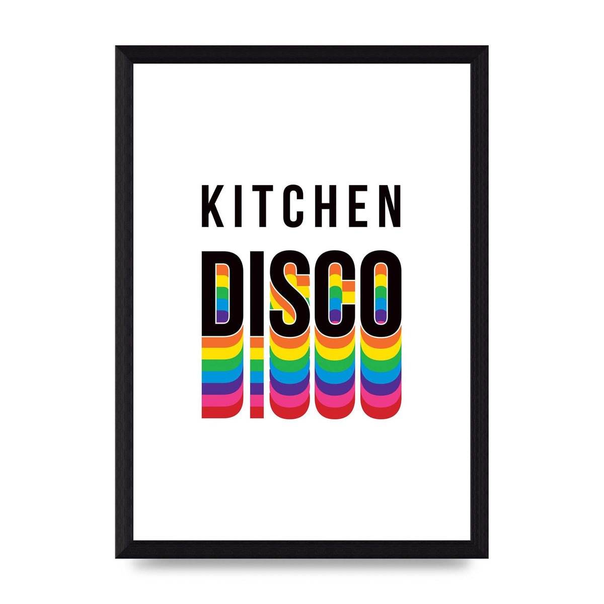 Kitchen Disco Wall Art - A4 framed