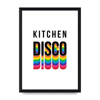 Kitchen Disco Wall Art - A4 framed