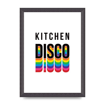Kitchen Disco Wall Art - A4 framed