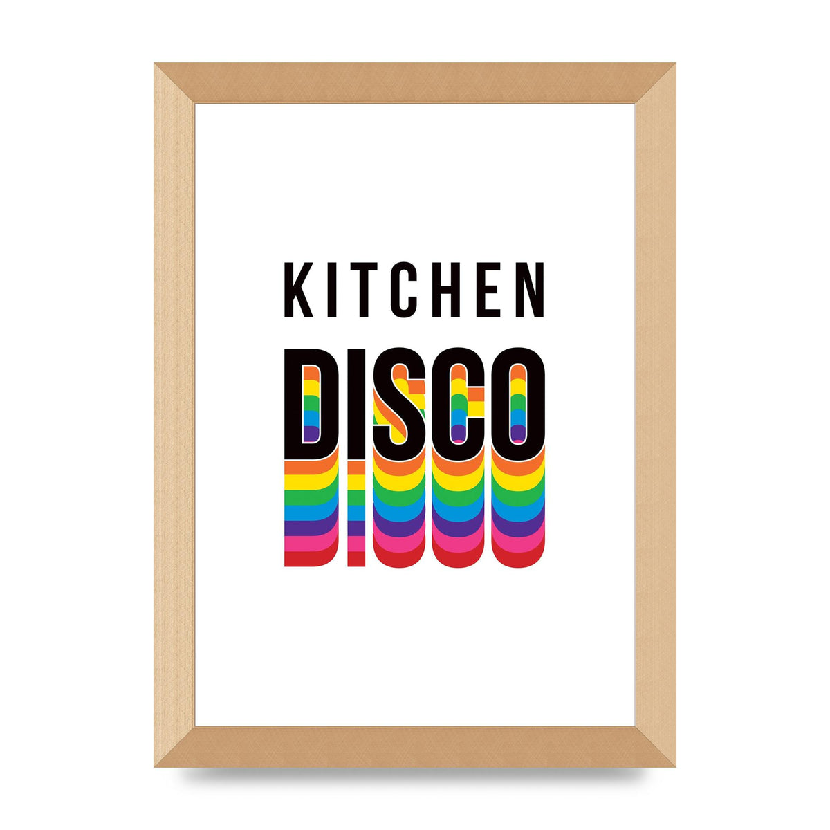 Kitchen Disco Wall Art - A4 framed