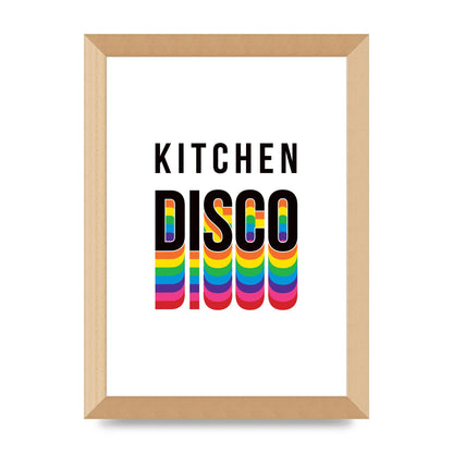 Kitchen Disco Wall Art - A4 framed