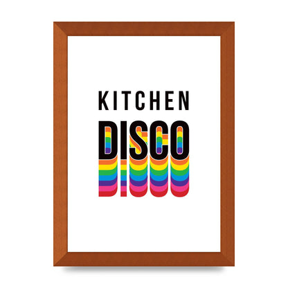 Kitchen Disco Wall Art - A4 framed