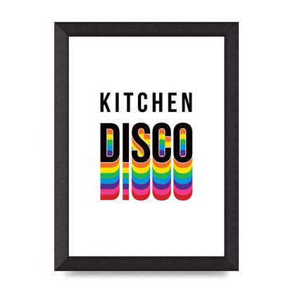 Kitchen Disco Wall Art - A4 framed