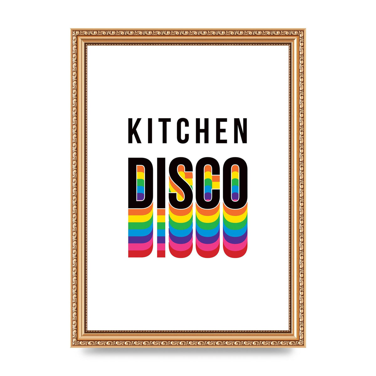 Kitchen Disco Wall Art - A4 framed