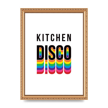 Kitchen Disco Wall Art - A4 framed