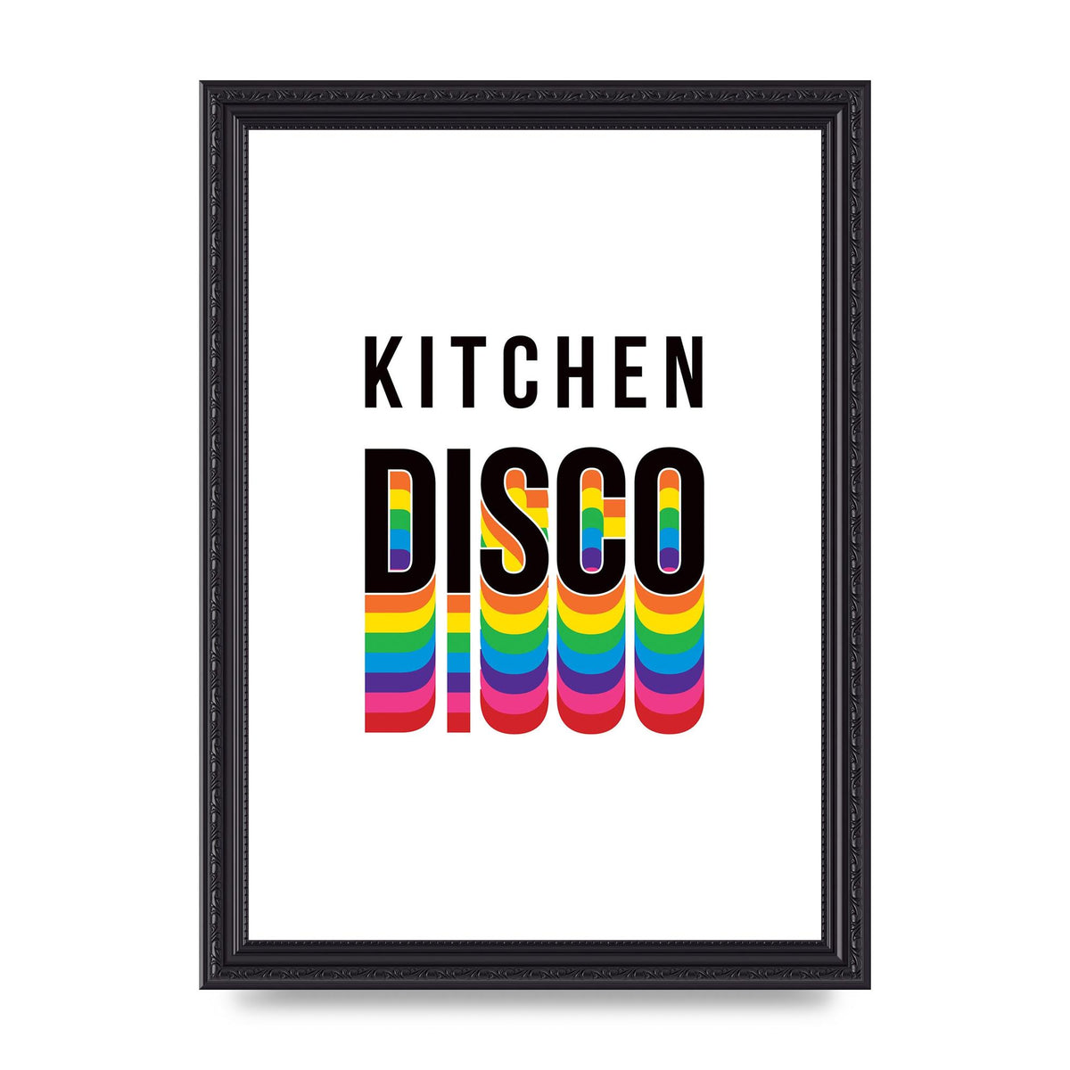 Kitchen Disco Wall Art - A4 framed