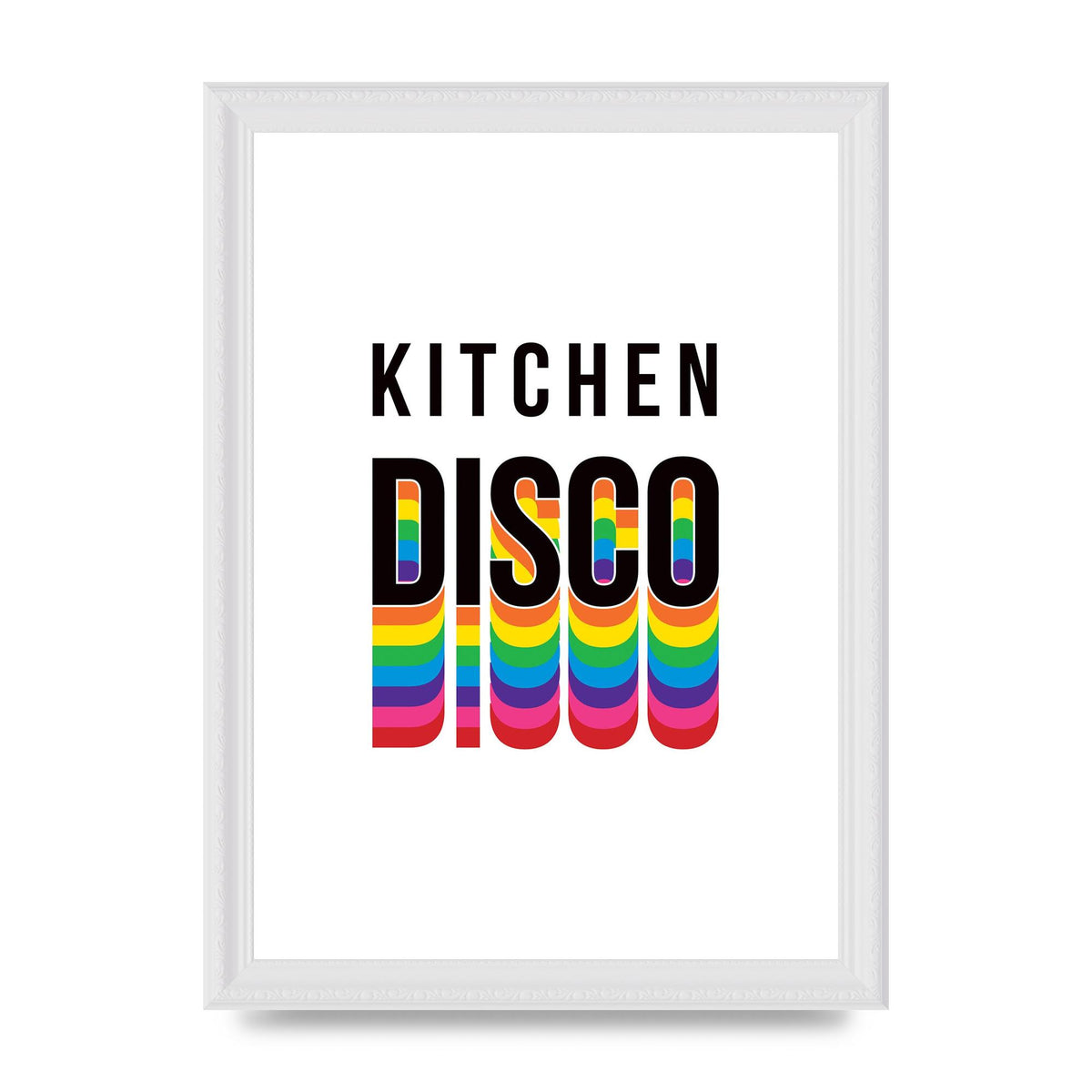 Kitchen Disco Wall Art - A4 framed