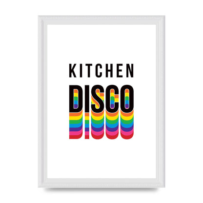 Kitchen Disco Wall Art - A4 framed