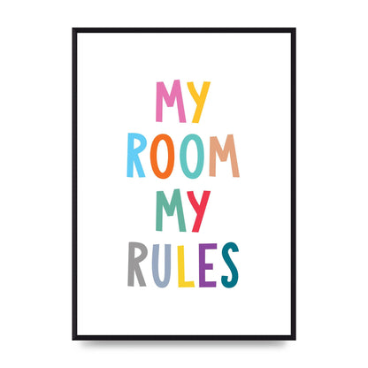 My Room My Rules" Printed Poster - A2 framed