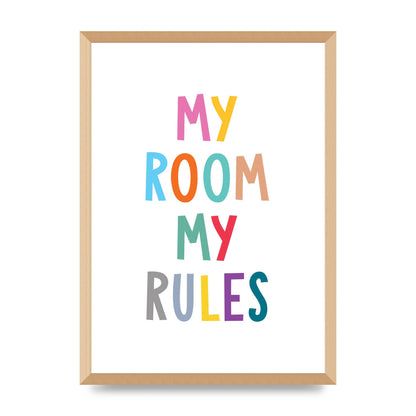My Room My Rules" Printed Poster - A2 framed