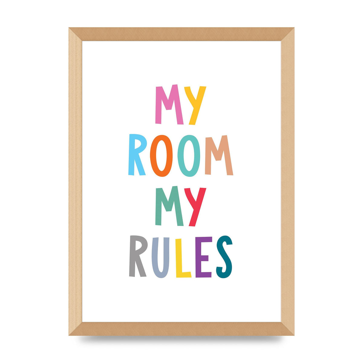 My Room My Rules" Printed Poster - A3 framed