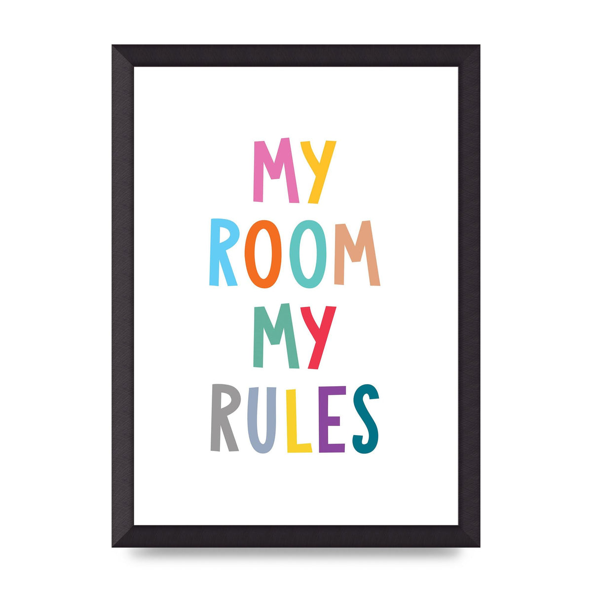 My Room My Rules" Printed Poster - A3 framed