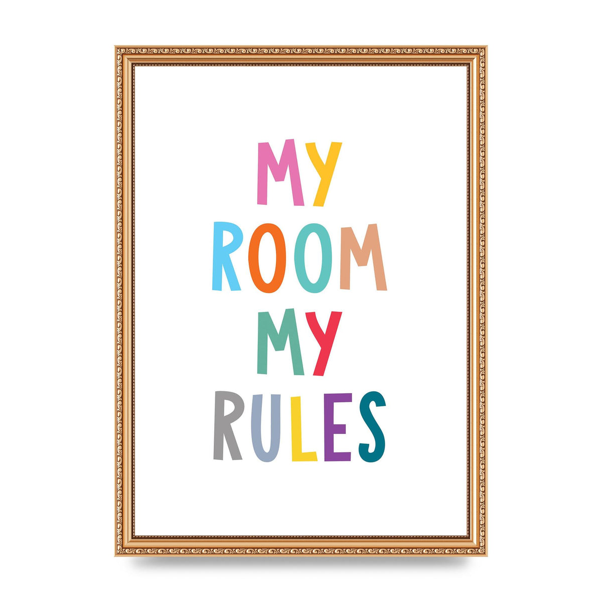 My Room My Rules" Printed Poster - A3 framed
