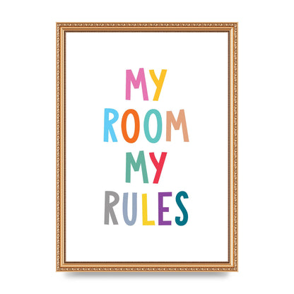 My Room My Rules" Printed Poster - A3 framed