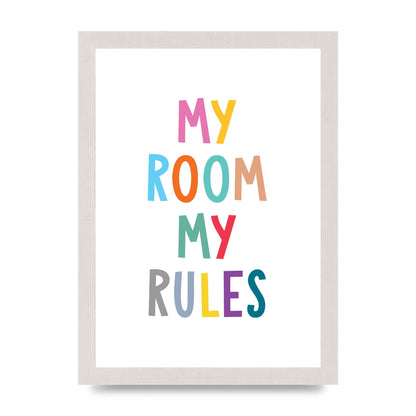 My Room My Rules" Printed Poster - A4 framed