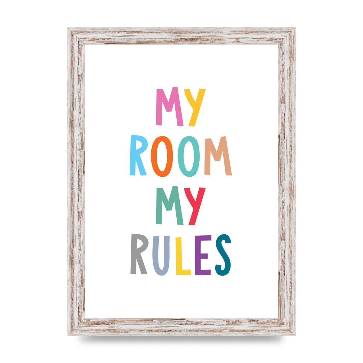 My Room My Rules" Printed Poster - A4 framed