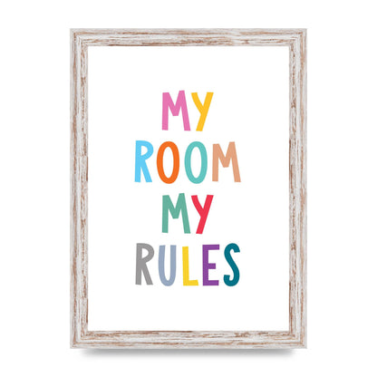 My Room My Rules" Printed Poster - A4 framed