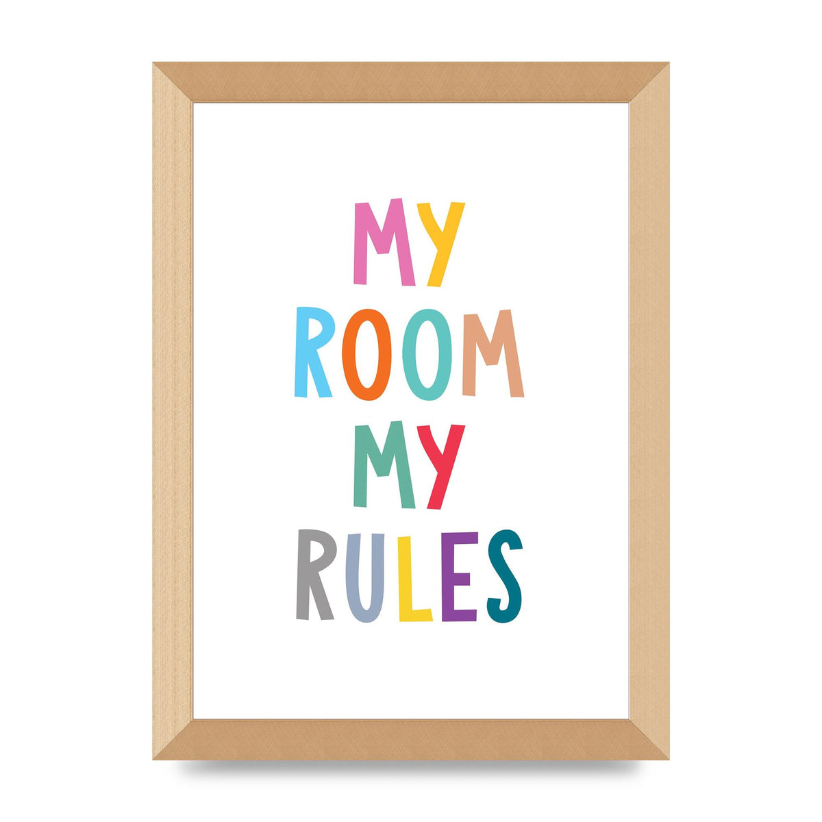 My Room My Rules" Printed Poster - A4 framed