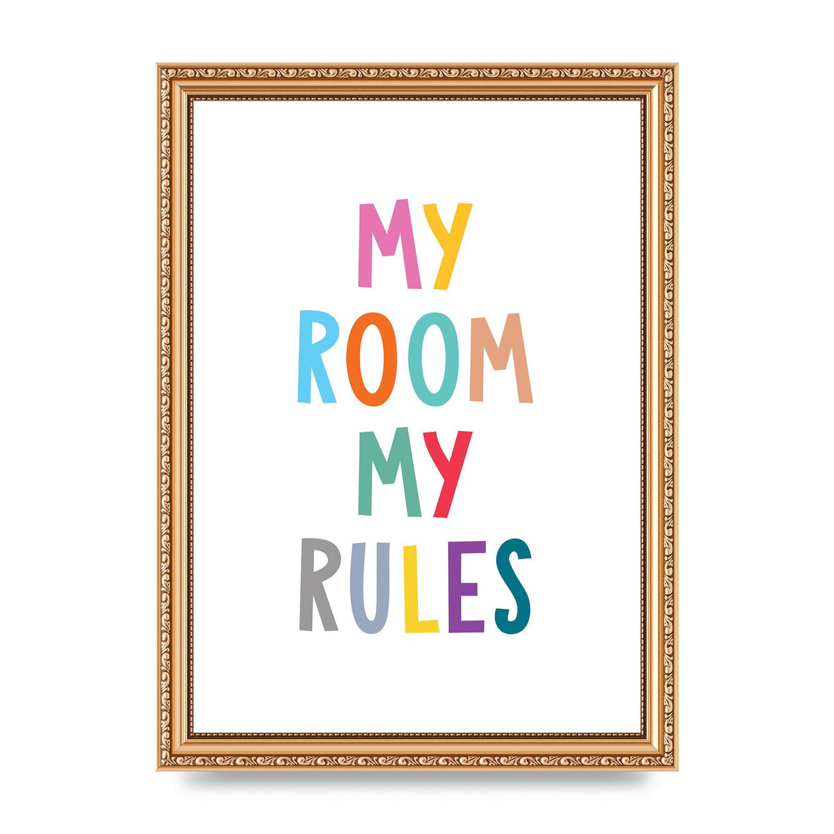 My Room My Rules" Printed Poster - A4 framed